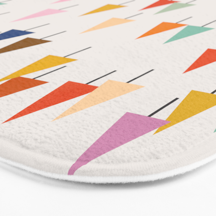 Pastel Triangle Trees: Cozy Winter Vibes with Modern Charm Bath Mat Gallery Image 3