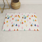 Pastel Triangle Trees: Cozy Winter Vibes with Modern Charm Rug Gallery Image 1
