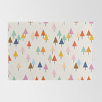 Pastel Triangle Trees: Cozy Winter Vibes with Modern Charm Rug Gallery Image 2