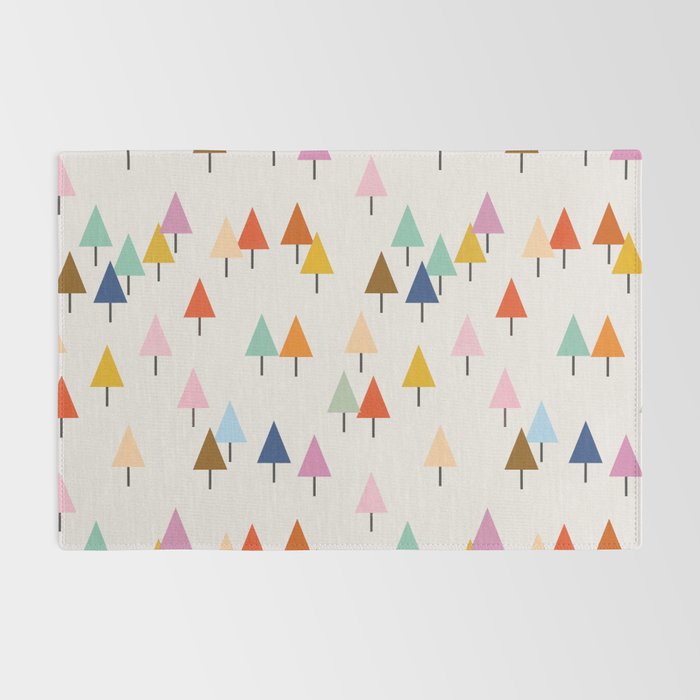 Pastel Triangle Trees: Cozy Winter Vibes with Modern Charm Rug Gallery Image 2