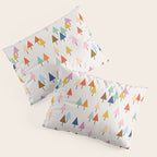 Pastel Triangle Trees: Cozy Winter Vibes with Modern Charm Pillow Sham Gallery Image 3