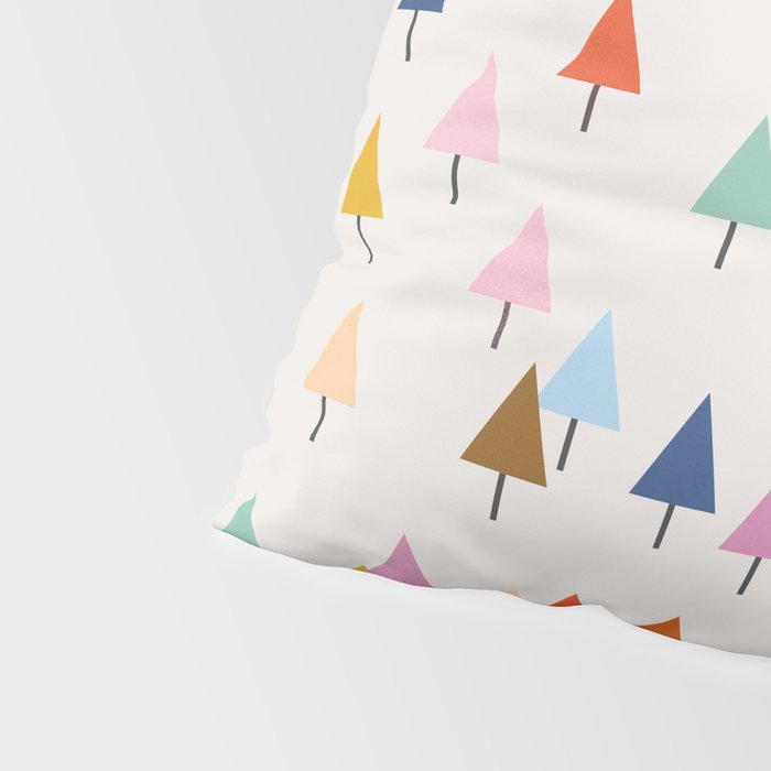 Pastel Triangle Trees: Cozy Winter Vibes with Modern Charm Pillow Sham Gallery Image 4