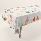 Pastel Triangle Trees: Cozy Winter Vibes with Modern Charm Tablecloth Gallery Image 1