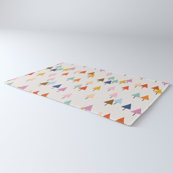 Pastel Triangle Trees: Cozy Winter Vibes with Modern Charm Rug Gallery Image 3