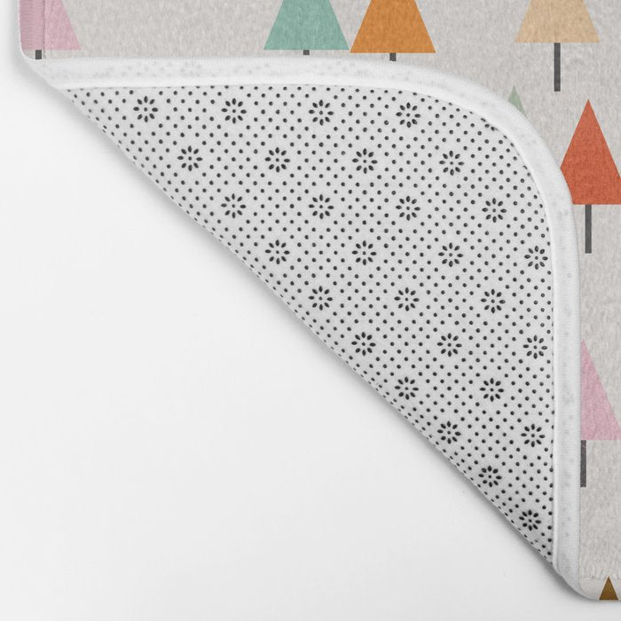 Pastel Triangle Trees: Cozy Winter Vibes with Modern Charm Bath Mat Gallery Image 2