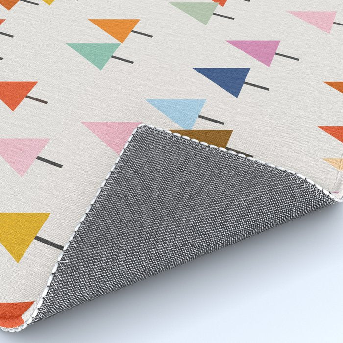 Pastel Triangle Trees: Cozy Winter Vibes with Modern Charm Rug Gallery Image 4