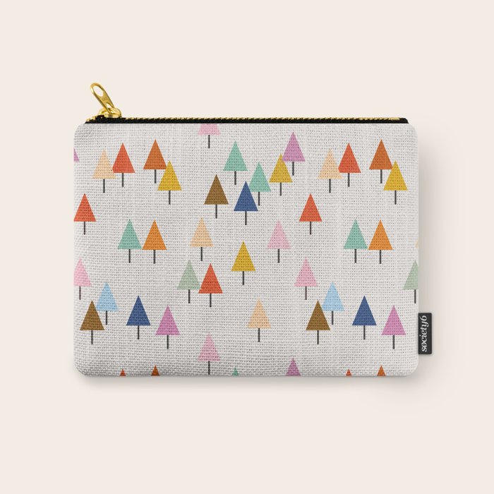 Pastel Triangle Trees: Cozy Winter Vibes with Modern Charm Carry All Pouch Gallery Image 1
