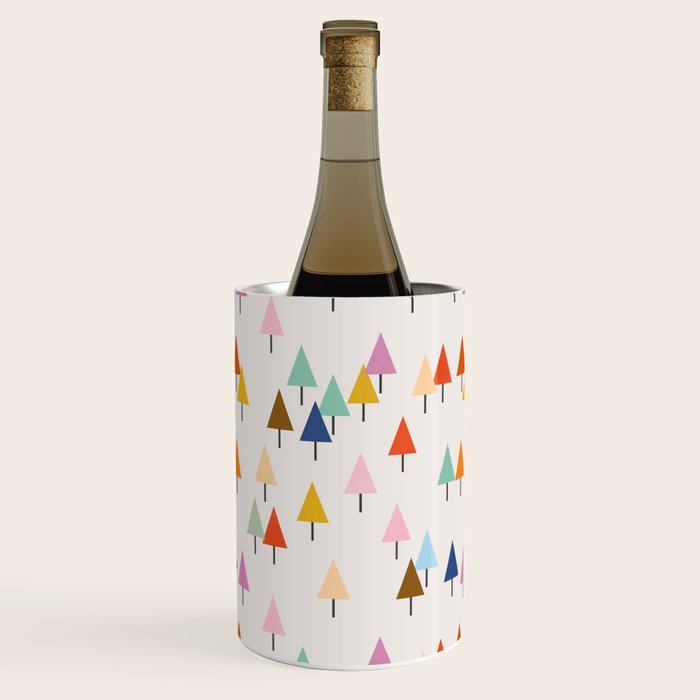 Pastel Triangle Trees: Cozy Winter Vibes with Modern Charm Wine Chiller Gallery Image 2