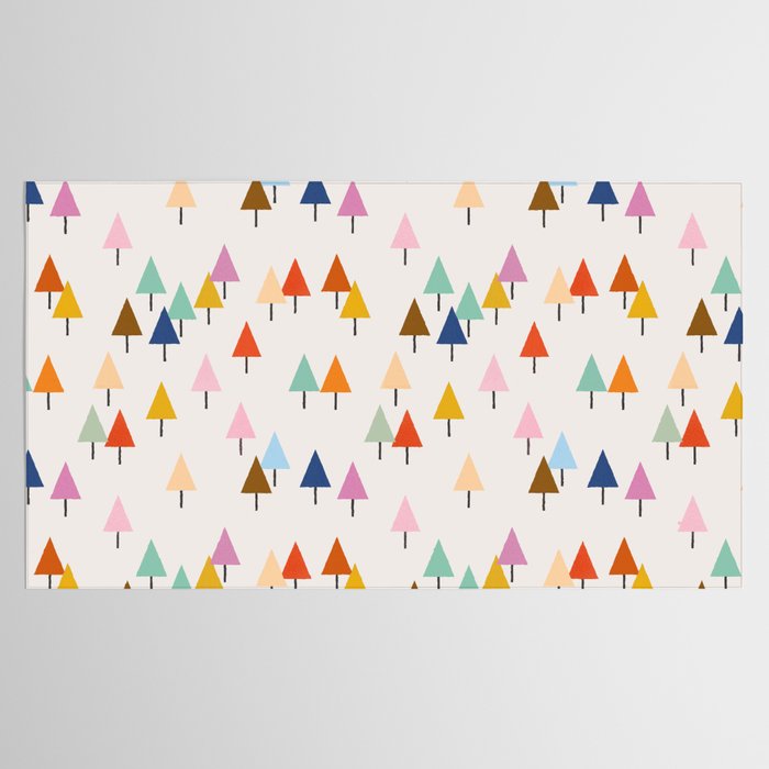 Pastel Triangle Trees: Cozy Winter Vibes with Modern Charm Tablecloth Gallery Image 2