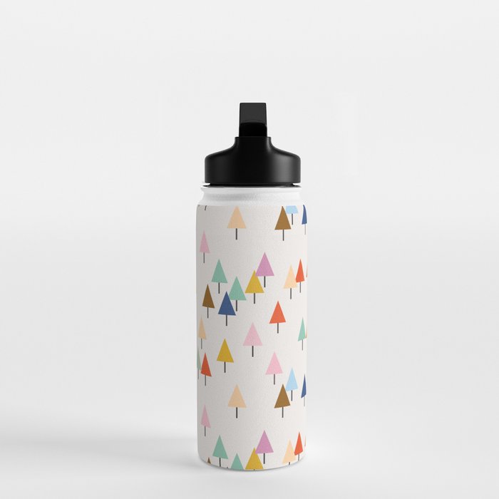 Pastel Triangle Trees: Cozy Winter Vibes with Modern Charm Water Bottle Gallery Image 3