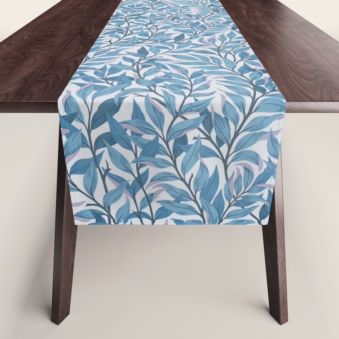 Romantic Botanica - Foliage in Light Blue Table Runner Gallery Image 1