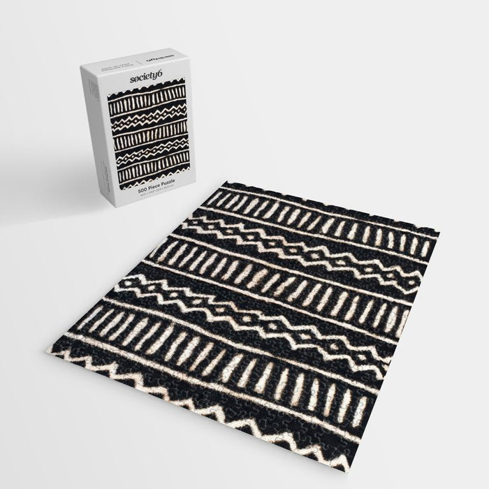 African Vintage Mali Mud Cloth Print Jigsaw Puzzle Gallery Image 2