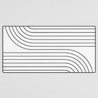 Minimal Line Curvature I Black and White Mid Century Modern Arch Abstract Desk Mat Gallery Image 3