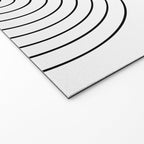 Minimal Line Curvature I Black and White Mid Century Modern Arch Abstract Welcome Mat Gallery Image 2