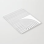 Minimal Line Curvature I Black and White Mid Century Modern Arch Abstract Notebook Gallery Image 2