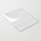 Minimal Line Curvature I Black and White Mid Century Modern Arch Abstract Notebook Gallery Image 3