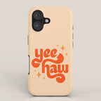 Yee Haw - Orange on Cream iPhone Case Gallery Image 1