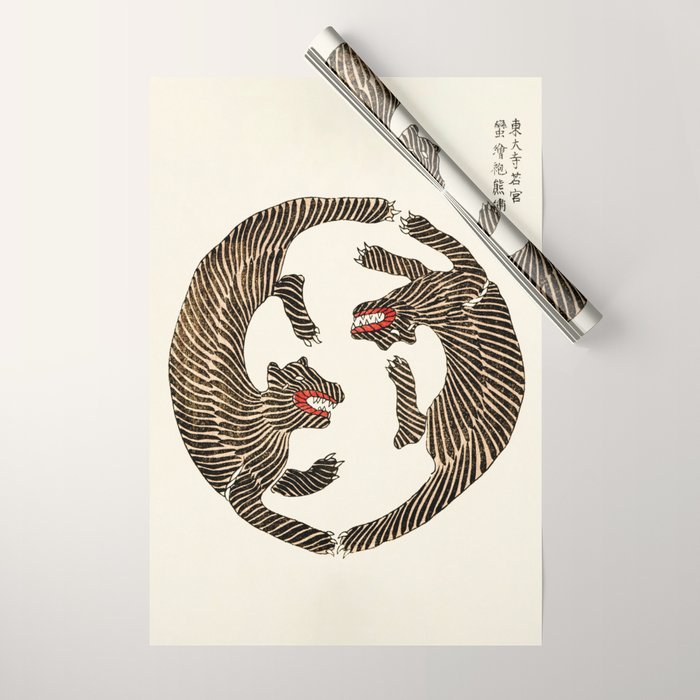 Japanese Tigers by Taguchi Tomoki 1860-1869 - Tiger Wrapping Paper Gallery Image 1