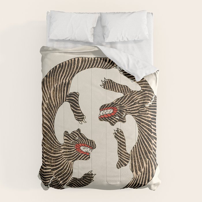 Japanese Tigers by Taguchi Tomoki 1860-1869 - Tiger Comforter Gallery Image 6