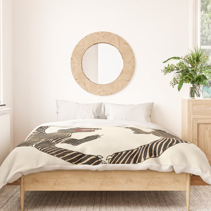 Japanese Tigers by Taguchi Tomoki 1860-1869 - Tiger Duvet Cover Gallery Image 3