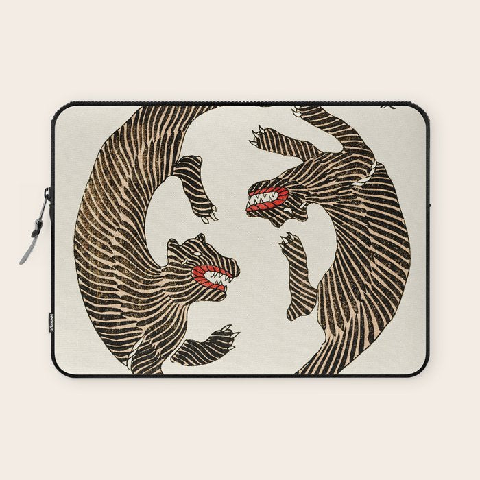 Japanese Tigers by Taguchi Tomoki 1860-1869 - Tiger Laptop Sleeve Gallery Image 1