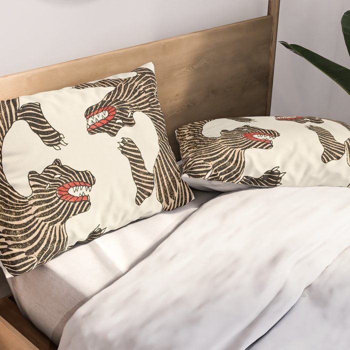 Japanese Tigers by Taguchi Tomoki 1860-1869 - Tiger Pillow Sham Gallery Image 2