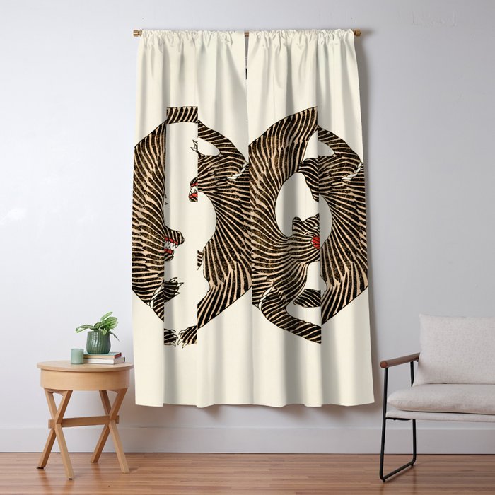 Japanese Tigers by Taguchi Tomoki 1860-1869 - Tiger Window Curtain Gallery Image 5