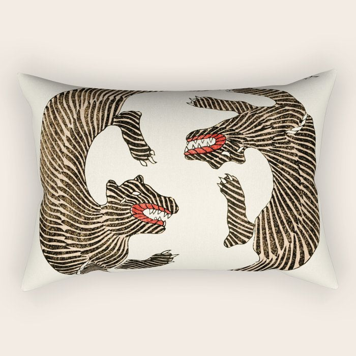 Japanese Tigers by Taguchi Tomoki 1860-1869 - Tiger Rectangular Pillow Gallery Image 2