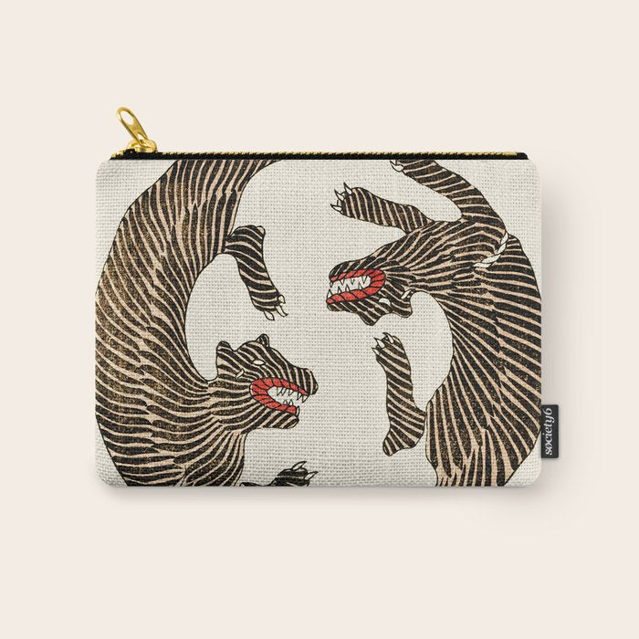 Japanese Tigers by Taguchi Tomoki 1860-1869 - Tiger Carry All Pouch Gallery Image 1