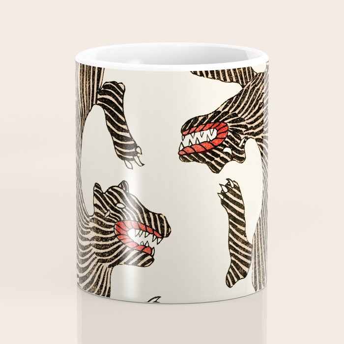 Japanese Tigers by Taguchi Tomoki 1860-1869 - Tiger Coffee Mug Gallery Image 4