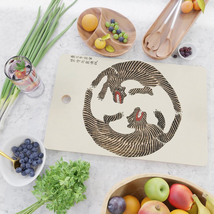 Japanese Tigers by Taguchi Tomoki 1860-1869 - Tiger Cutting Board Gallery Image 2