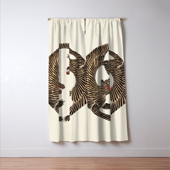 Japanese Tigers by Taguchi Tomoki 1860-1869 - Tiger Window Curtain Gallery Image 3