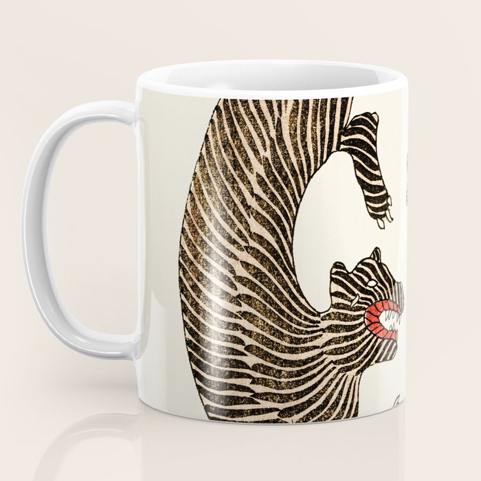 Japanese Tigers by Taguchi Tomoki 1860-1869 - Tiger Coffee Mug Gallery Image 3