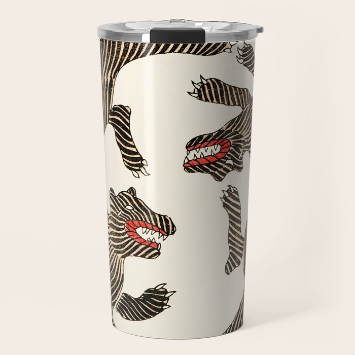 Japanese Tigers by Taguchi Tomoki 1860-1869 - Tiger Travel Mug Gallery Image 1