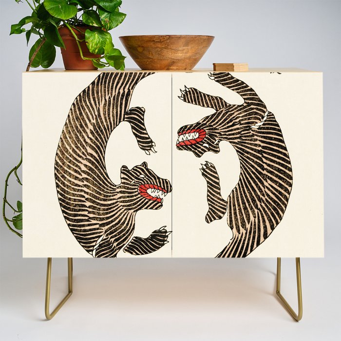 Japanese Tigers by Taguchi Tomoki 1860-1869 - Tiger Credenza Gallery Image 1