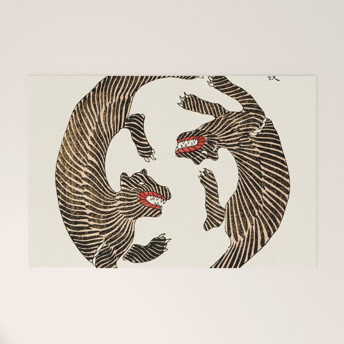 Japanese Tigers by Taguchi Tomoki 1860-1869 - Tiger Welcome Mat Gallery Image 1
