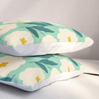 Bold Flower - Green, yellow and white Pillow Sham Gallery Image 3