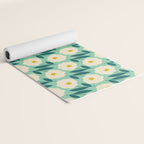 Bold Flower - Green, yellow and white Yoga Mat Gallery Image 2