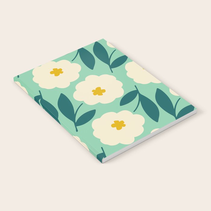 Bold Flower - Green, yellow and white Notebook Gallery Image 2
