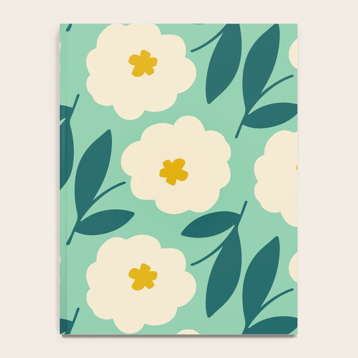Bold Flower - Green, yellow and white Notebook Gallery Image 4
