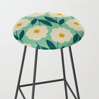 Bold Flower - Green, yellow and white Stool Gallery Image 2