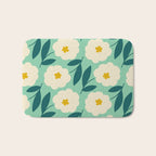 Bold Flower - Green, yellow and white Bath Mat Gallery Image 1