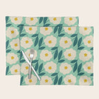 Bold Flower - Green, yellow and white Placemat Gallery Image 1