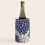Abstract, Floral Prints, Navy Blue and Grey Wine Chiller Gallery Image 1
