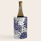 Abstract, Floral Prints, Navy Blue and Grey Wine Chiller Gallery Image 2