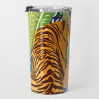 Awaken The Tiger Within Illustration, Wildlife Nature Wall Decor, Jungle Human Nature Connection Travel Mug Gallery Image 3