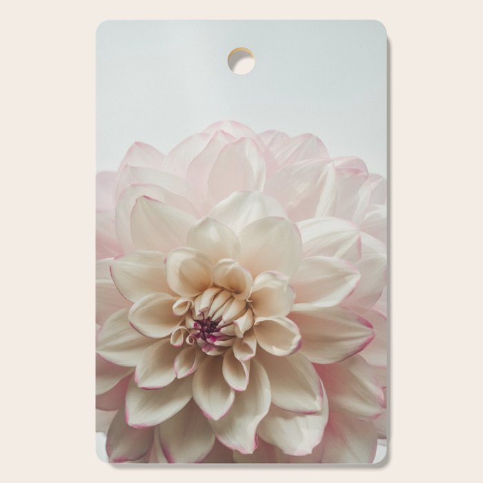 Intrepid x white dahlia flower photograph Cutting Board Gallery Image 1