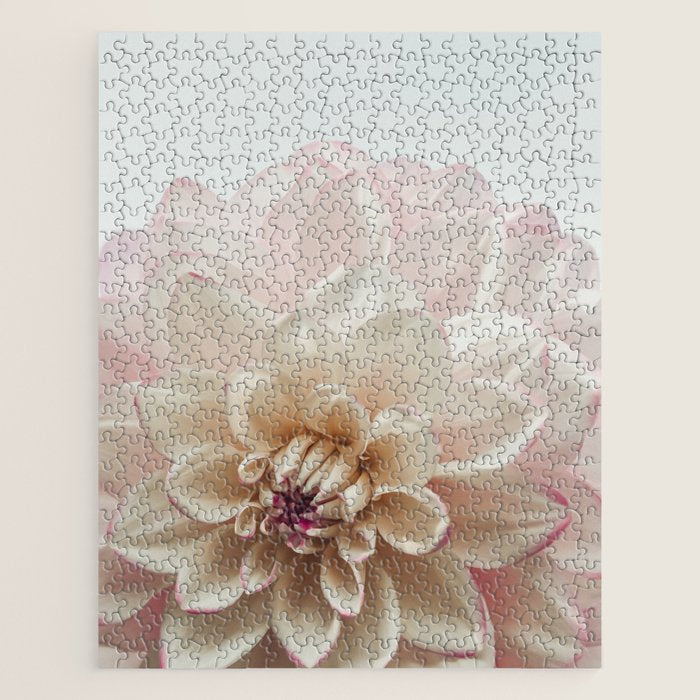 Intrepid x white dahlia flower photograph Jigsaw Puzzle Gallery Image 1