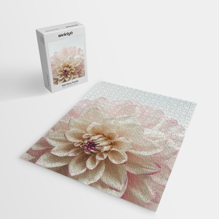 Intrepid x white dahlia flower photograph Jigsaw Puzzle Gallery Image 2