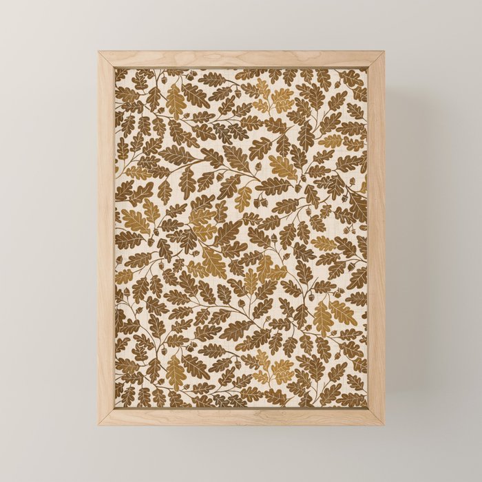 Golden Autumn Oak Pattern Mini Art Print Gallery Image 1
